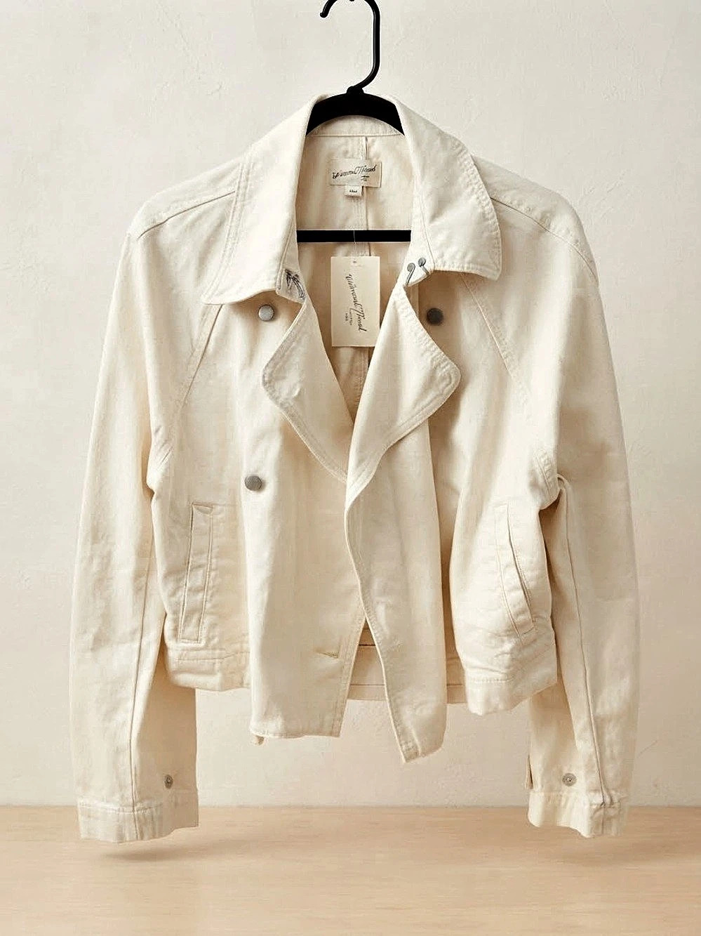 Universal Thread Denim Jacket in White Size Large NWT